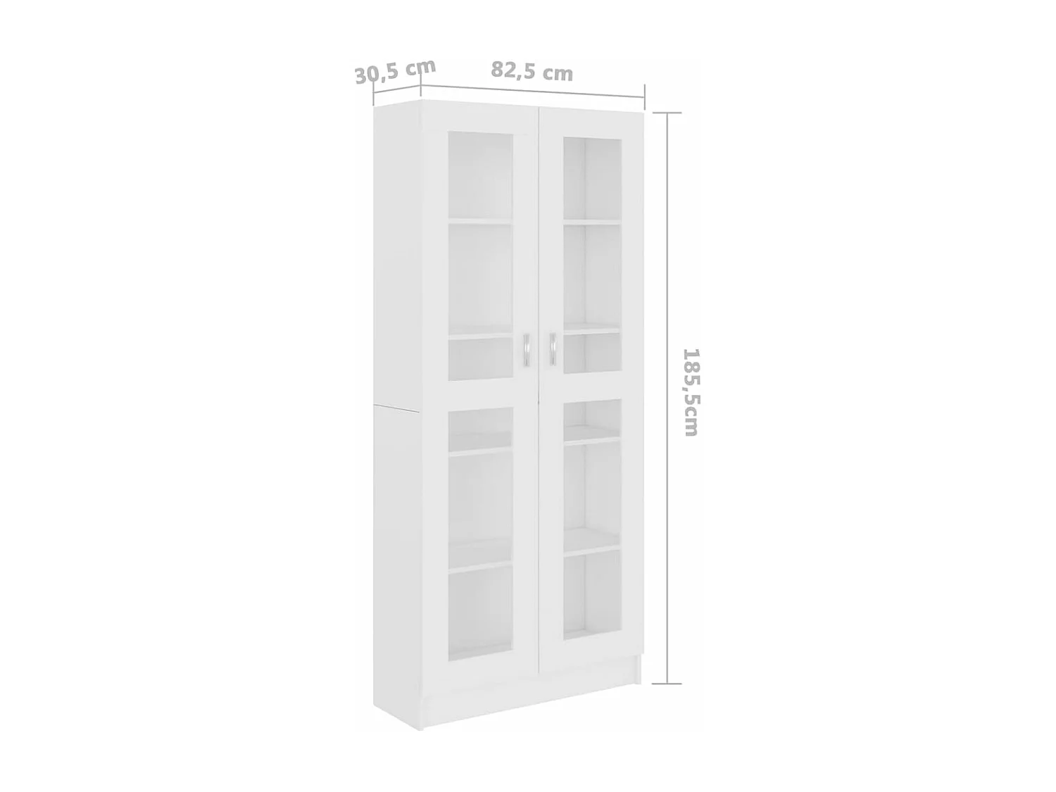 Armoire à vitrine Blanc 82,5x30,5x185,5 cm Aggloméré