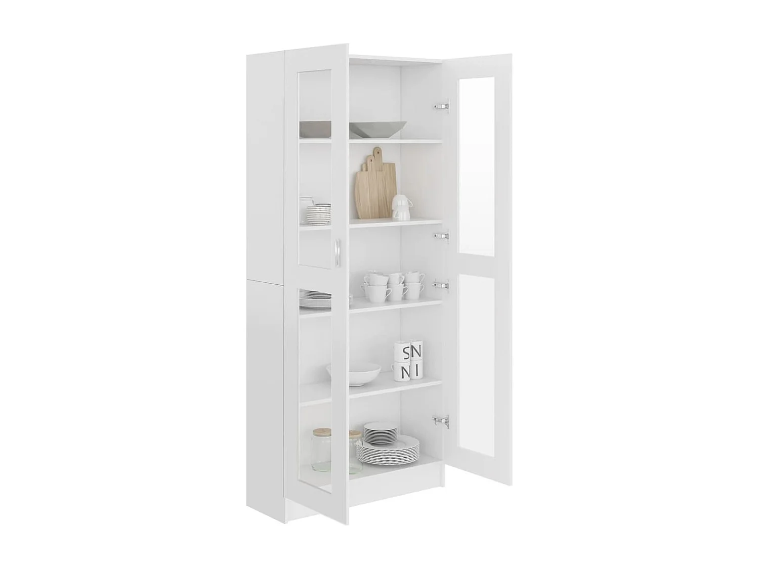 Armoire à vitrine Blanc 82,5x30,5x185,5 cm Aggloméré