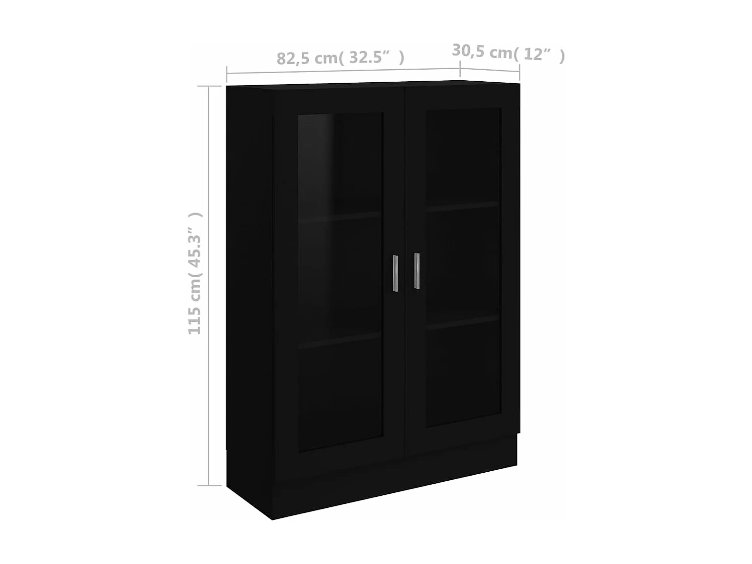 Armoire à vitrine Noir 82,5x30,5x115 cm Aggloméré
