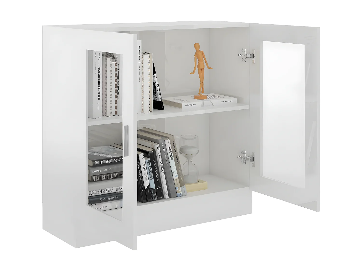 Armário vitrine 82,5x30,5x80 cm contraplacado branco brilhante