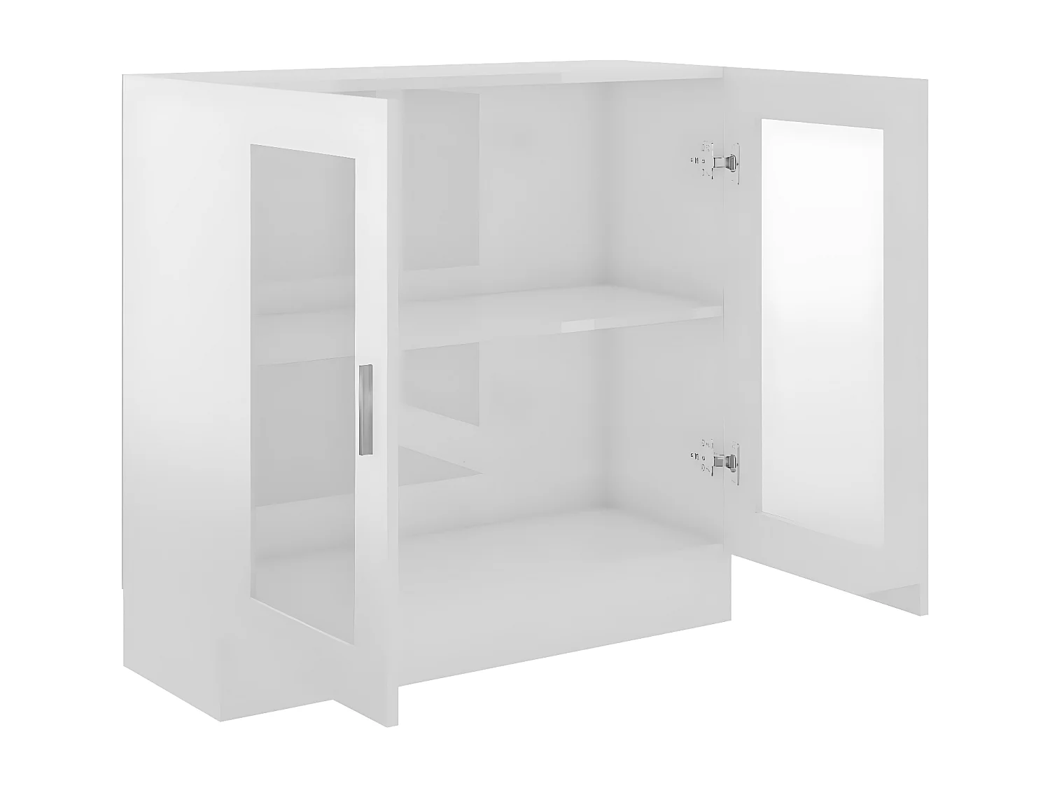 Armário vitrine 82,5x30,5x80 cm contraplacado branco brilhante
