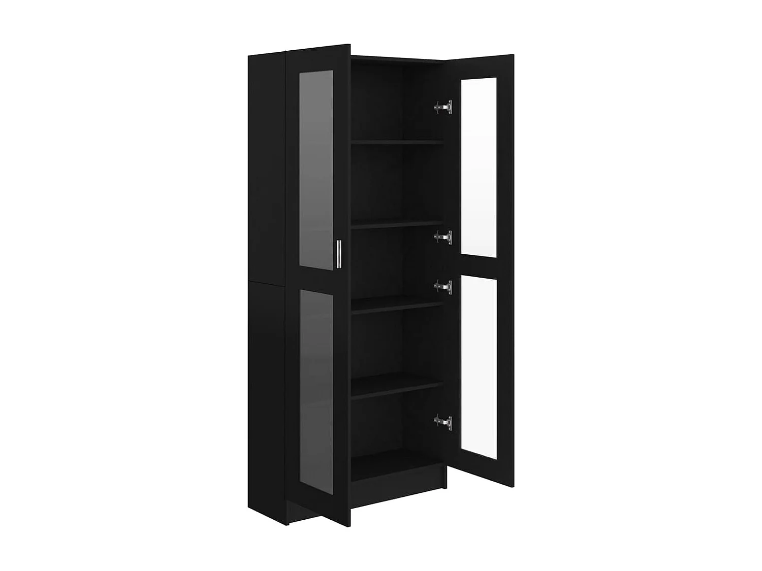 Armário vitrine 82,5x30,5x185,5 cm contraplacado preto
