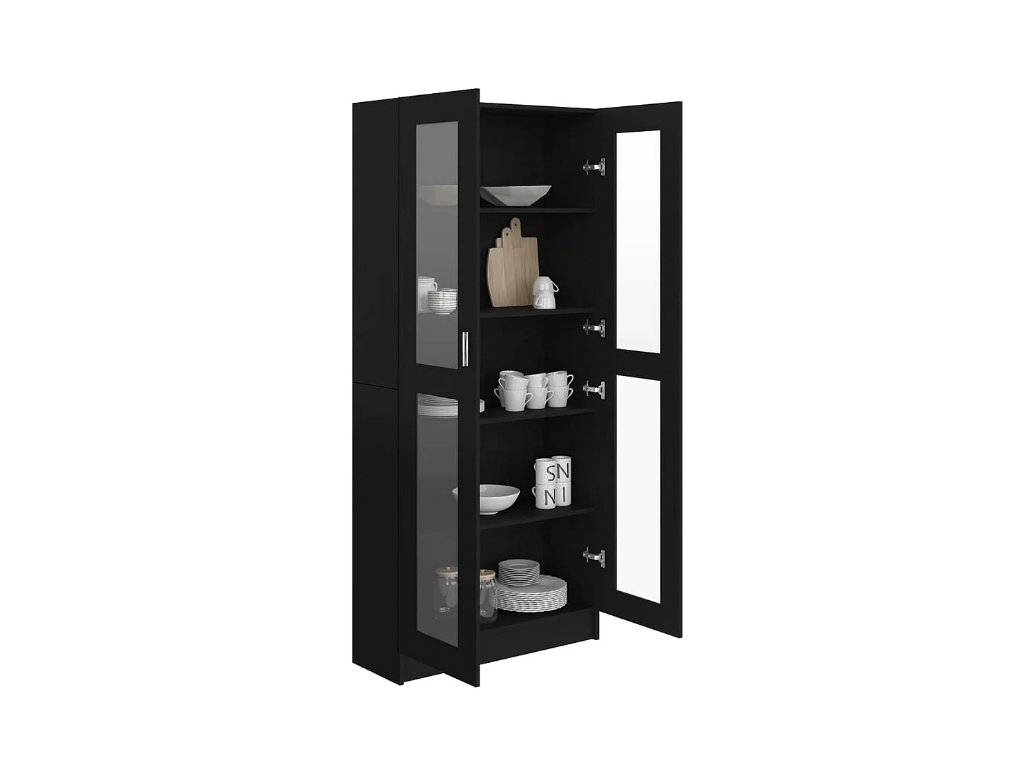 Armoire à vitrine Noir 82,5x30,5x185,5 cm Aggloméré