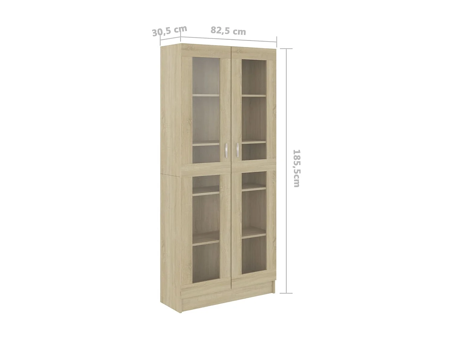 Armoire à vitrine Chêne sonoma 82,5x30,5x185,5 cm Aggloméré