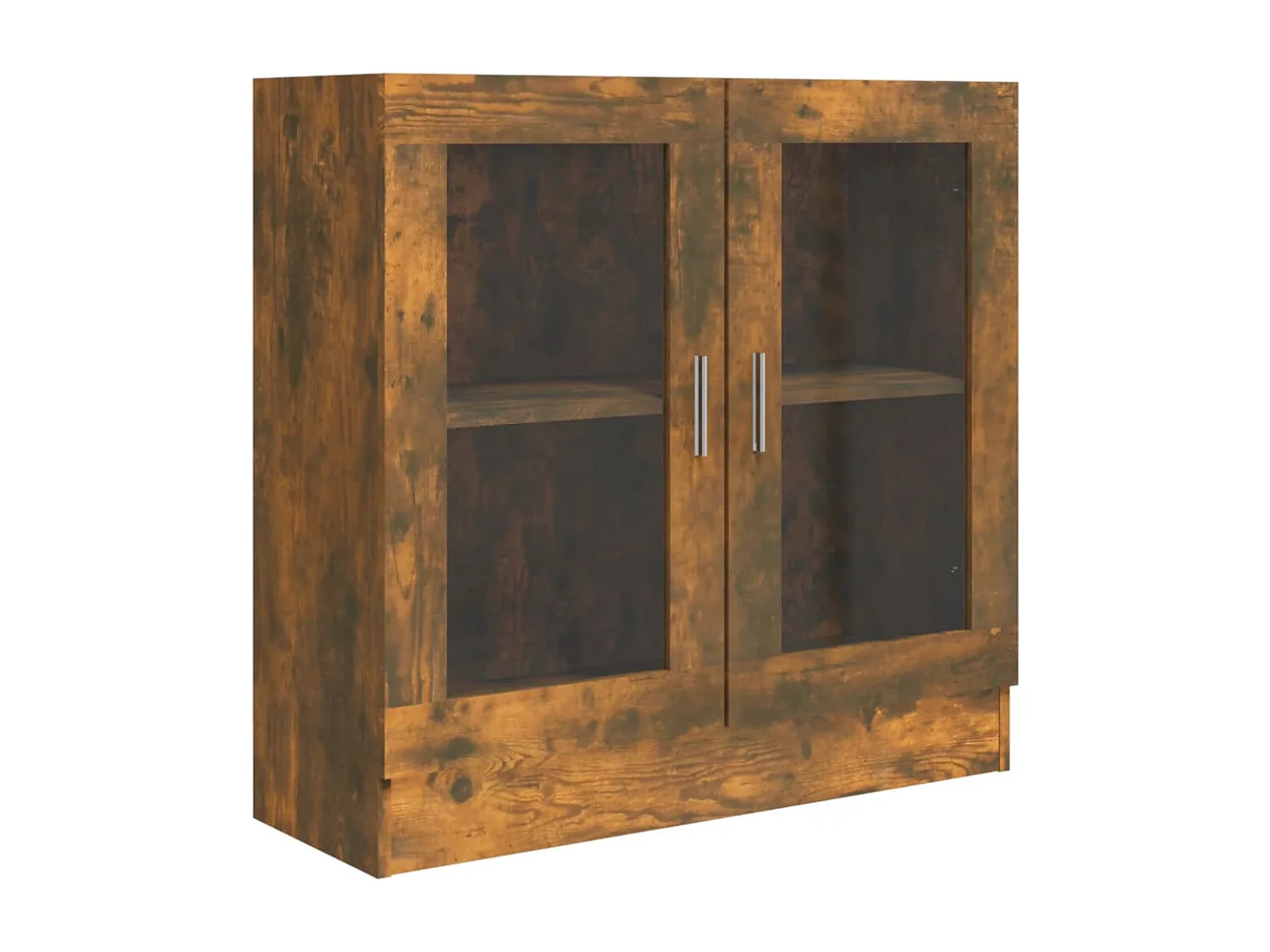 Armoire à vitrine Chêne fumé 82,5x30,5x80 cm Bois d'ingénierie