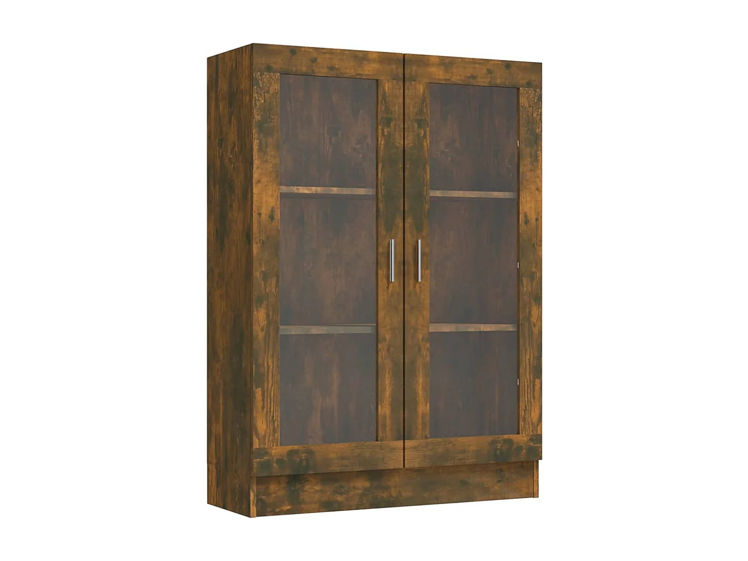 Vitrinekast 82,5x30,5x115 cm bewerkt hout gerookt eikenkleurig