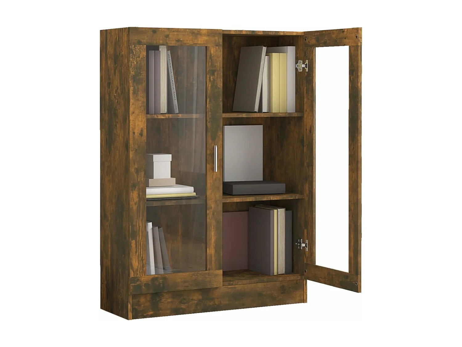 Armoire à vitrine Chêne fumé 82,5x30,5x115 cm Bois d'ingénierie