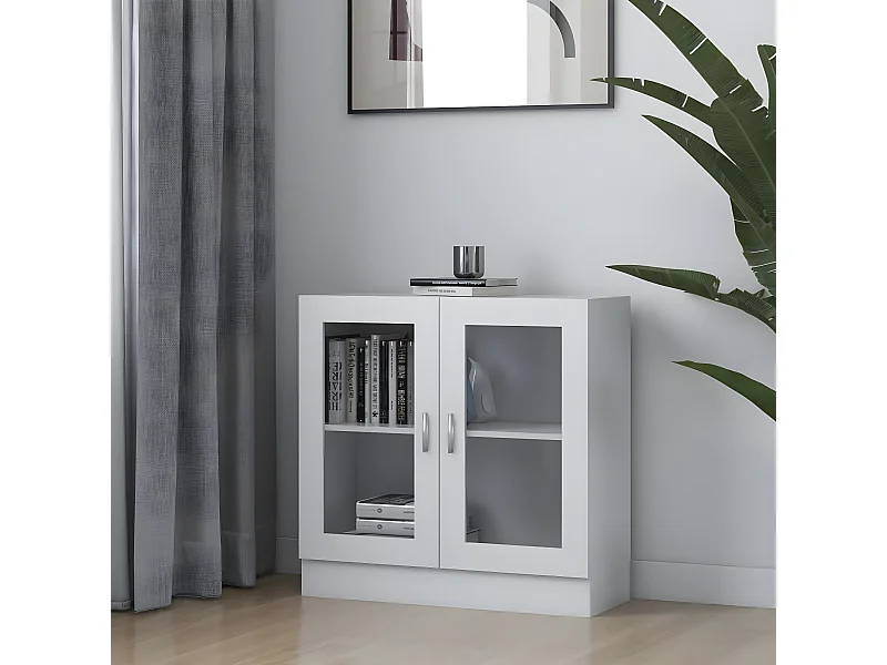 Armário vitrine 82,5x30,5x80 cm contraplacado branco