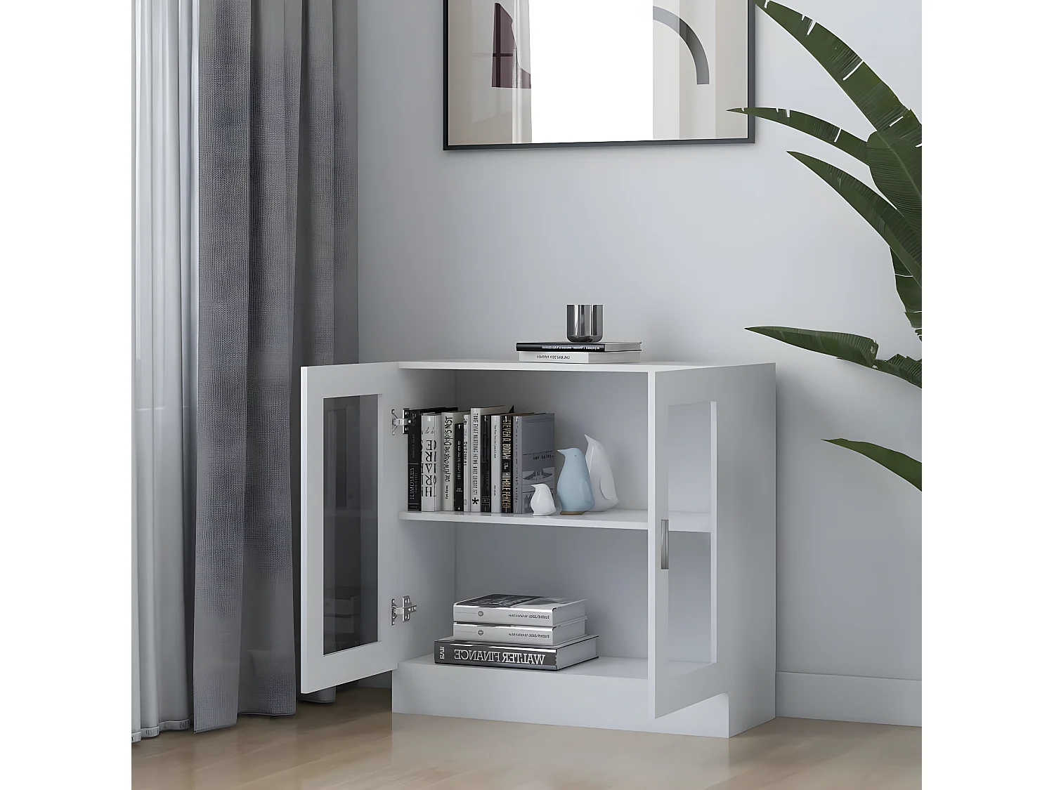 Armoire à vitrine Blanc 82,5x30,5x80 cm Aggloméré