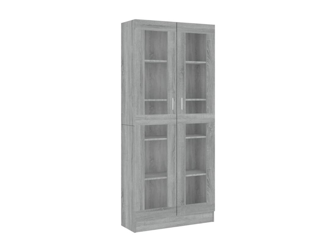 vente unique Armoire à vitrine Sonoma gris 82 5x30 5x185 5cm Bois ingénierie