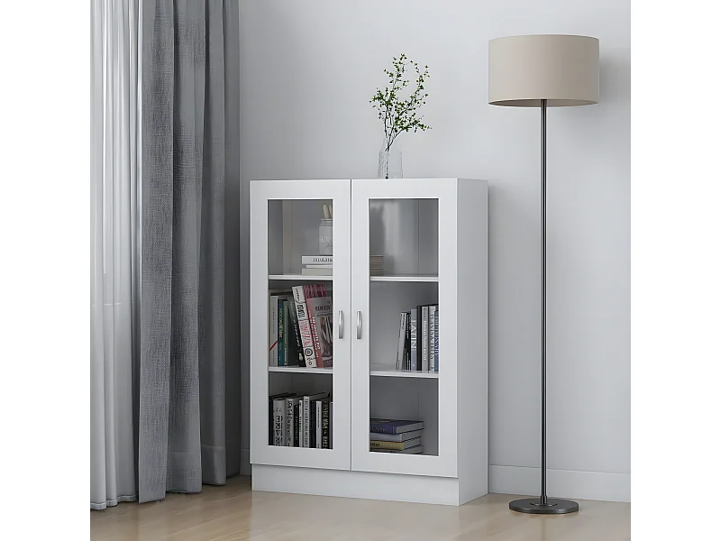Armário vitrine 82,5x30,5x115 cm contraplacado branco