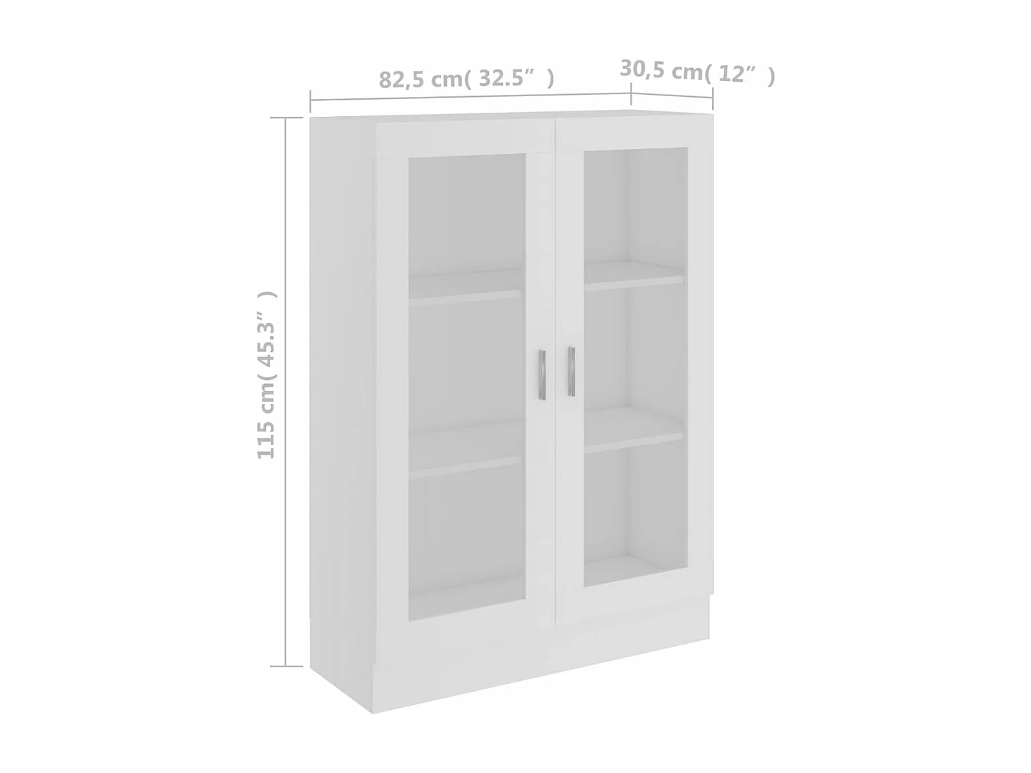 Armoire à vitrine Blanc 82,5x30,5x115 cm Aggloméré