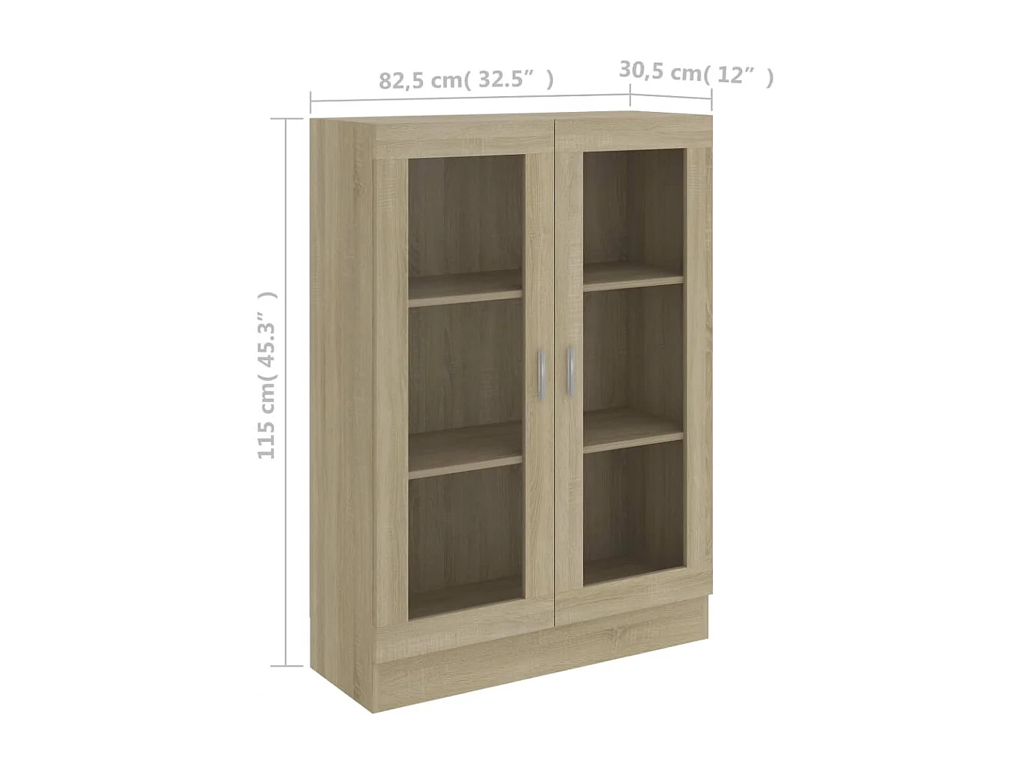 Armoire à vitrine Chêne sonoma 82,5x30,5x115 cm Aggloméré