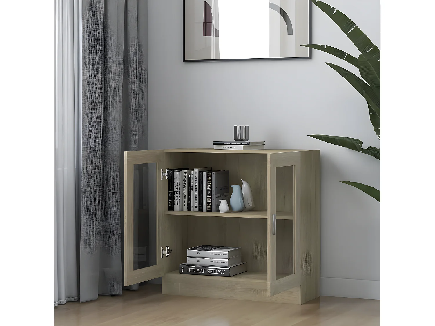 Armoire à vitrine Chêne sonoma 82,5x30,5x80 cm Aggloméré