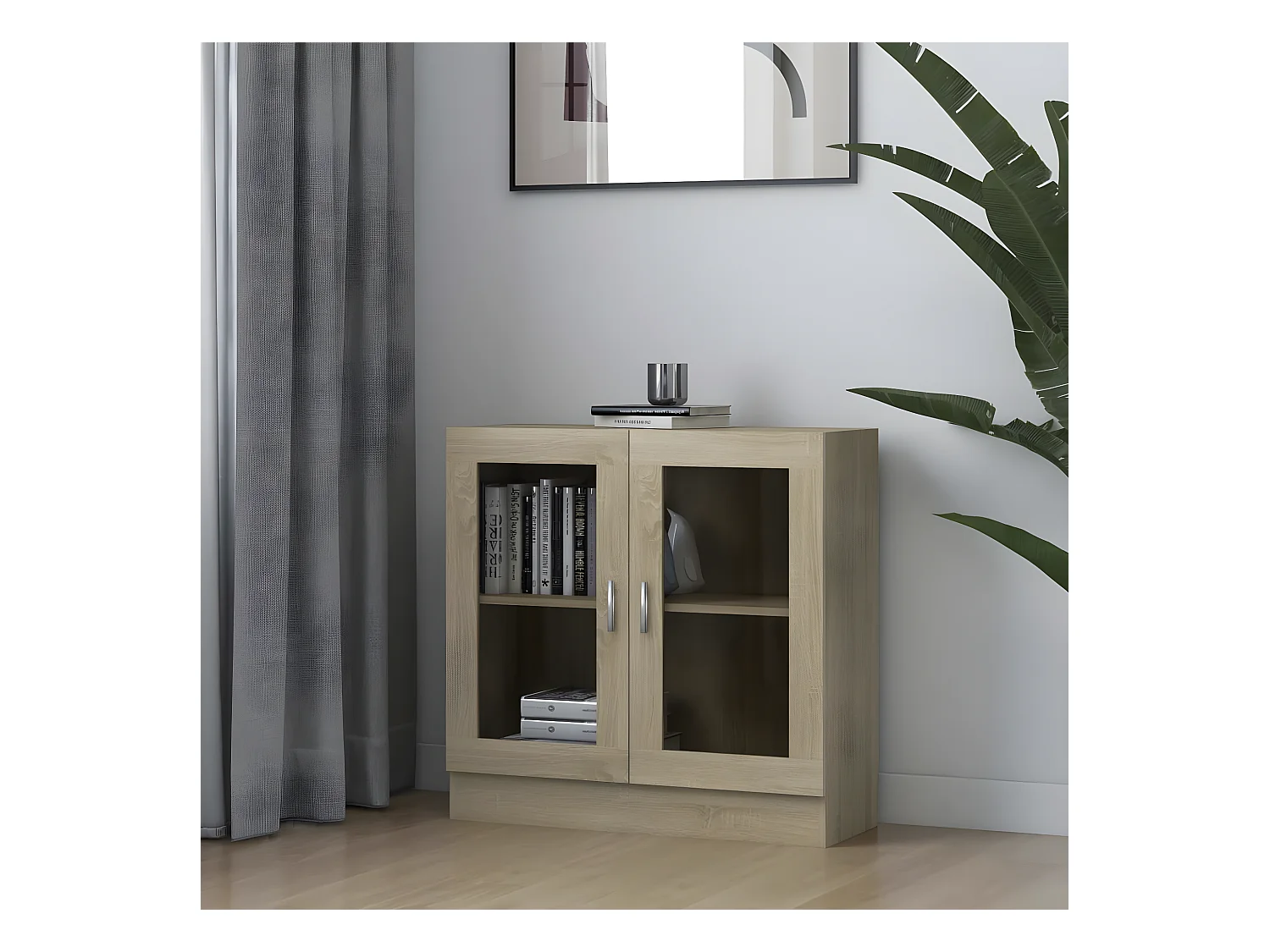 Armoire à vitrine Chêne sonoma 82,5x30,5x80 cm Aggloméré