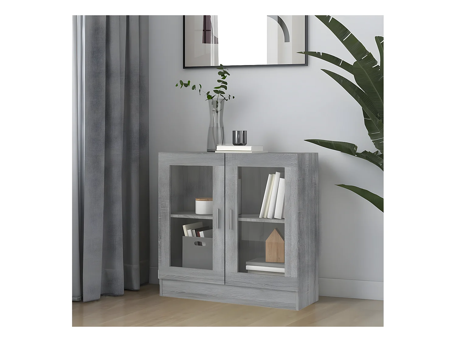 Armoire à vitrine Sonoma gris 82,5x30,5x80 cm Bois d'ingénierie