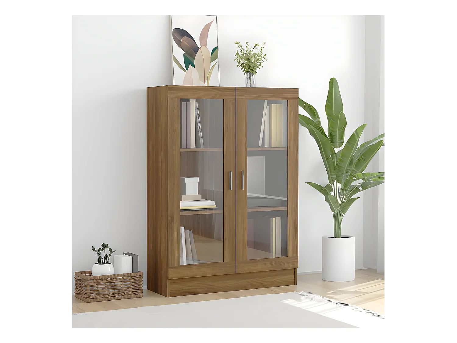 Armoire à vitrine Chêne marron 82,5x30,5x115cmBois d'ingénierie