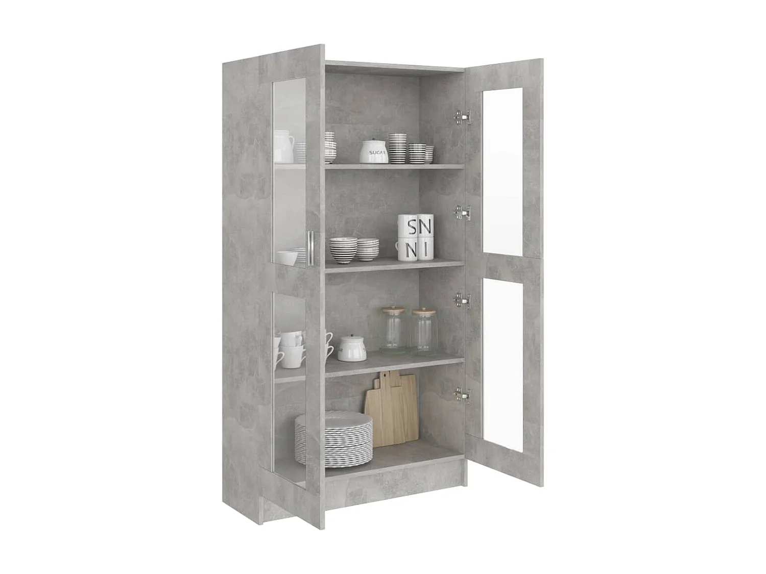 Armoire à vitrine Gris béton 82,5x30,5x150 cm Aggloméré