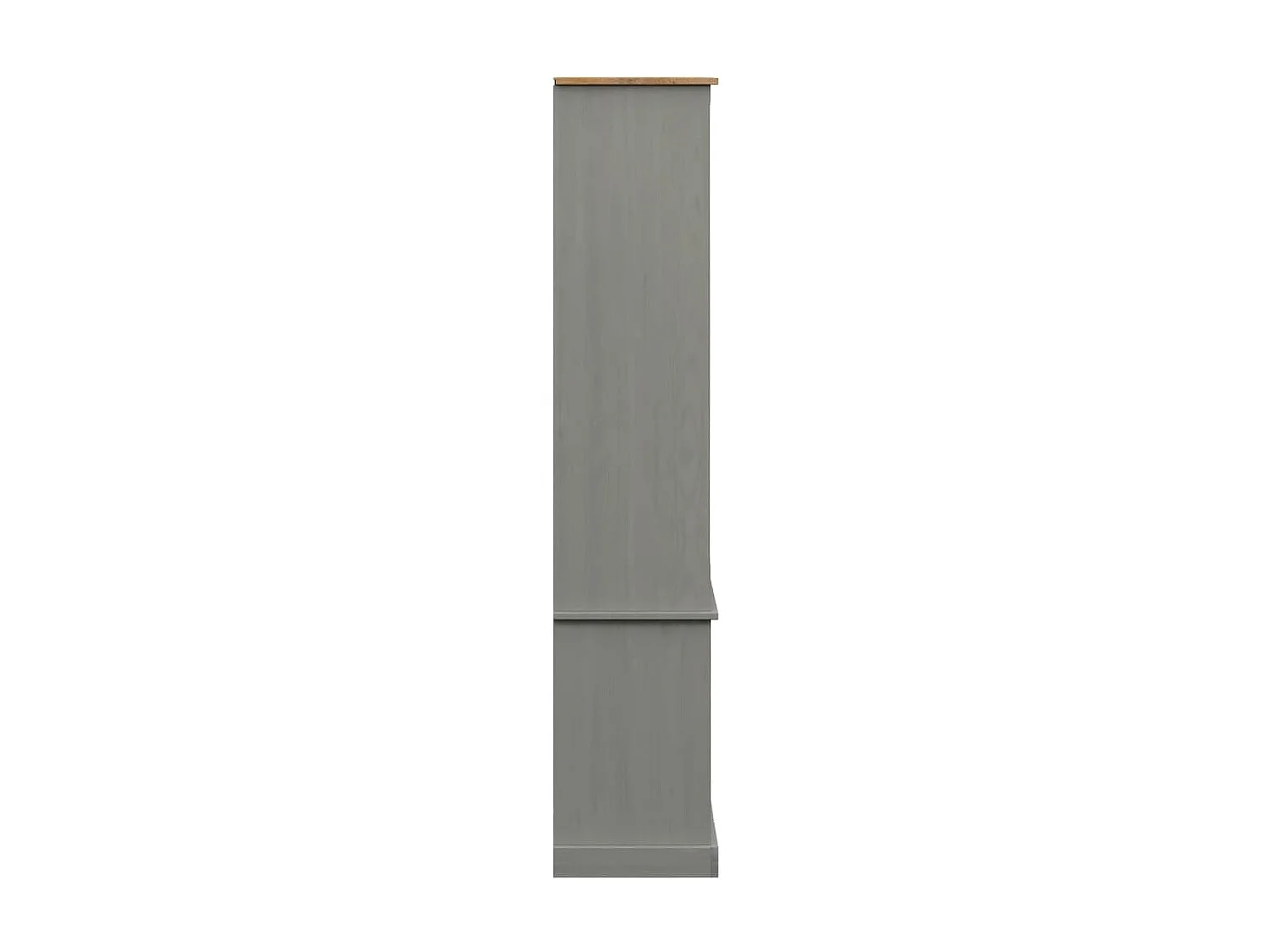 Vitrine en verre VIGO gris 85x35x170 cm bois massif de pin