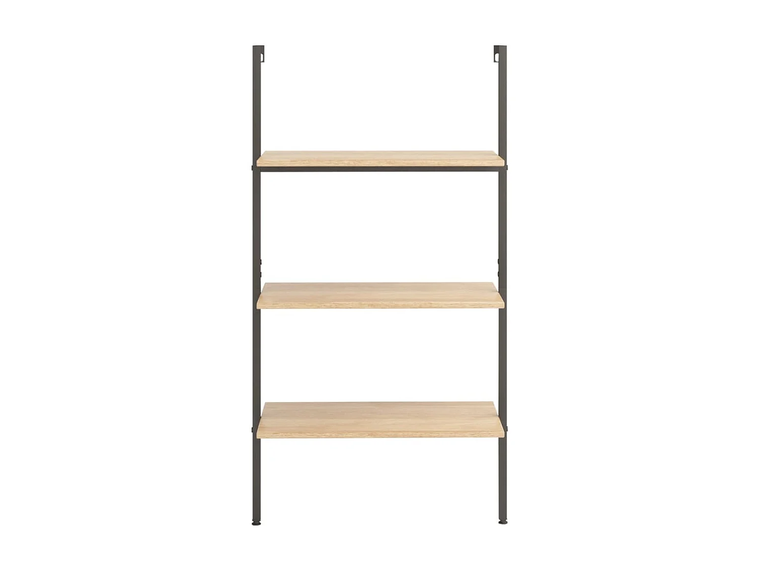 Étagère inclinée 3 niveaux Marron clair et noir 64x35x120,5 cm