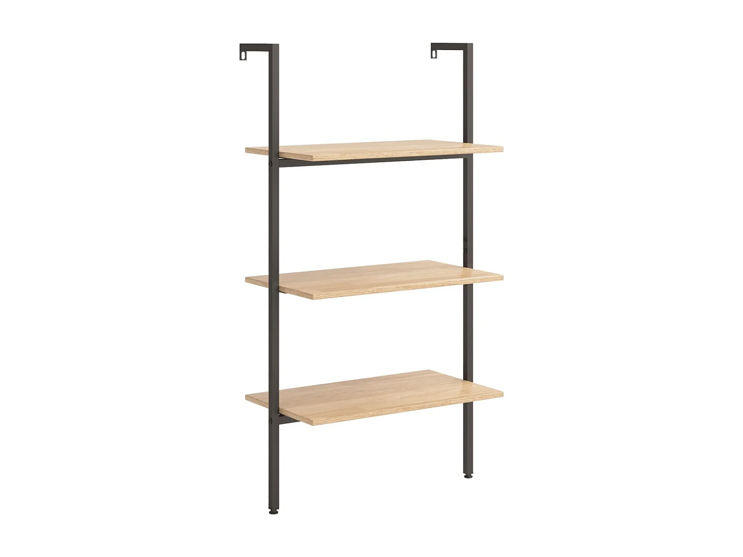 Étagère inclinée 3 niveaux Marron clair et noir 64x35x120,5 cm