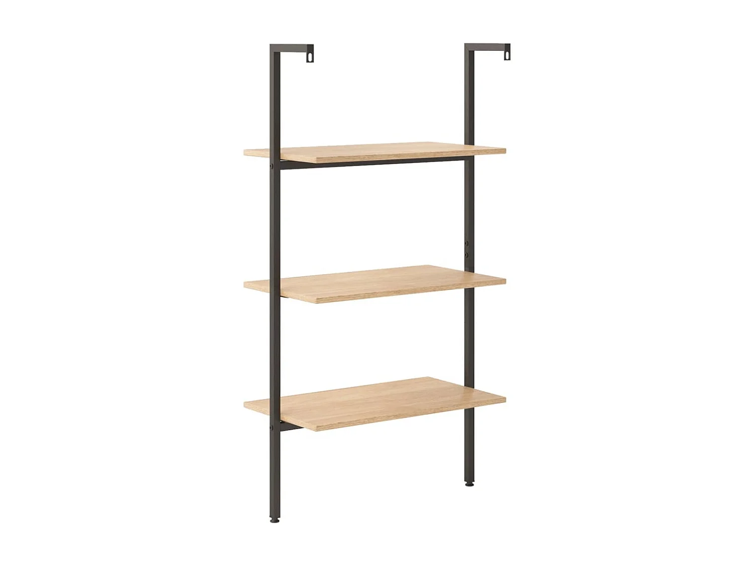 Étagère inclinée 3 niveaux Marron clair et noir 64x35x120,5 cm