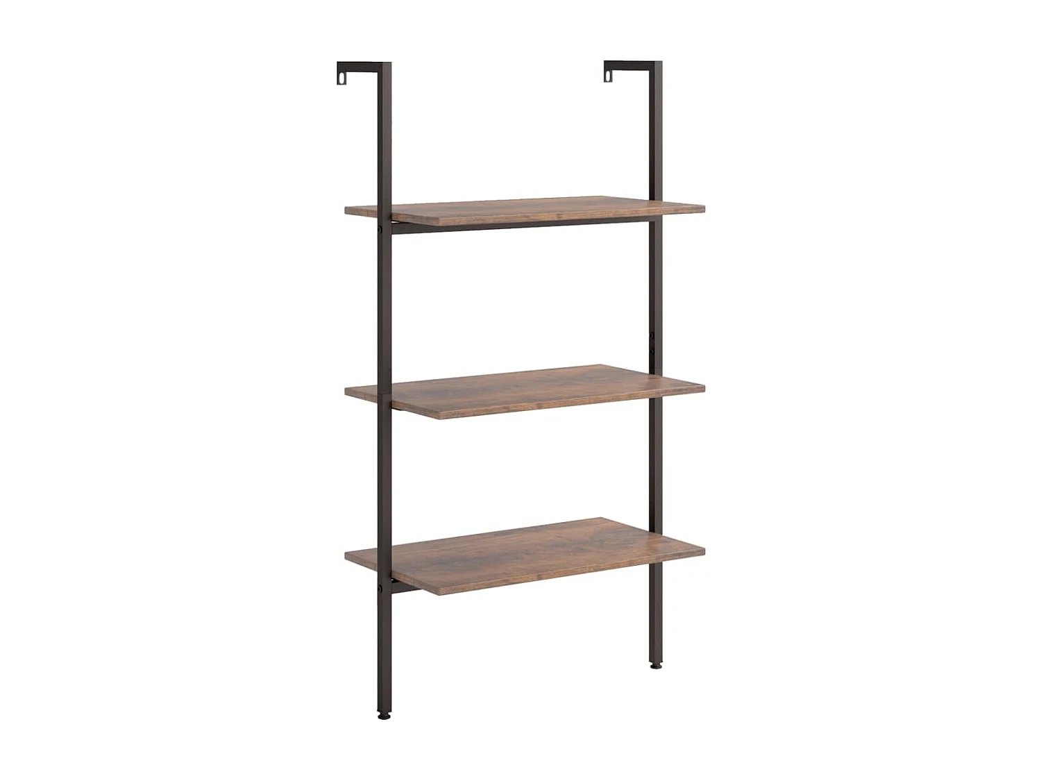 Étagère inclinée 3 niveaux Marron foncé et noir 64x35x120,5 cm