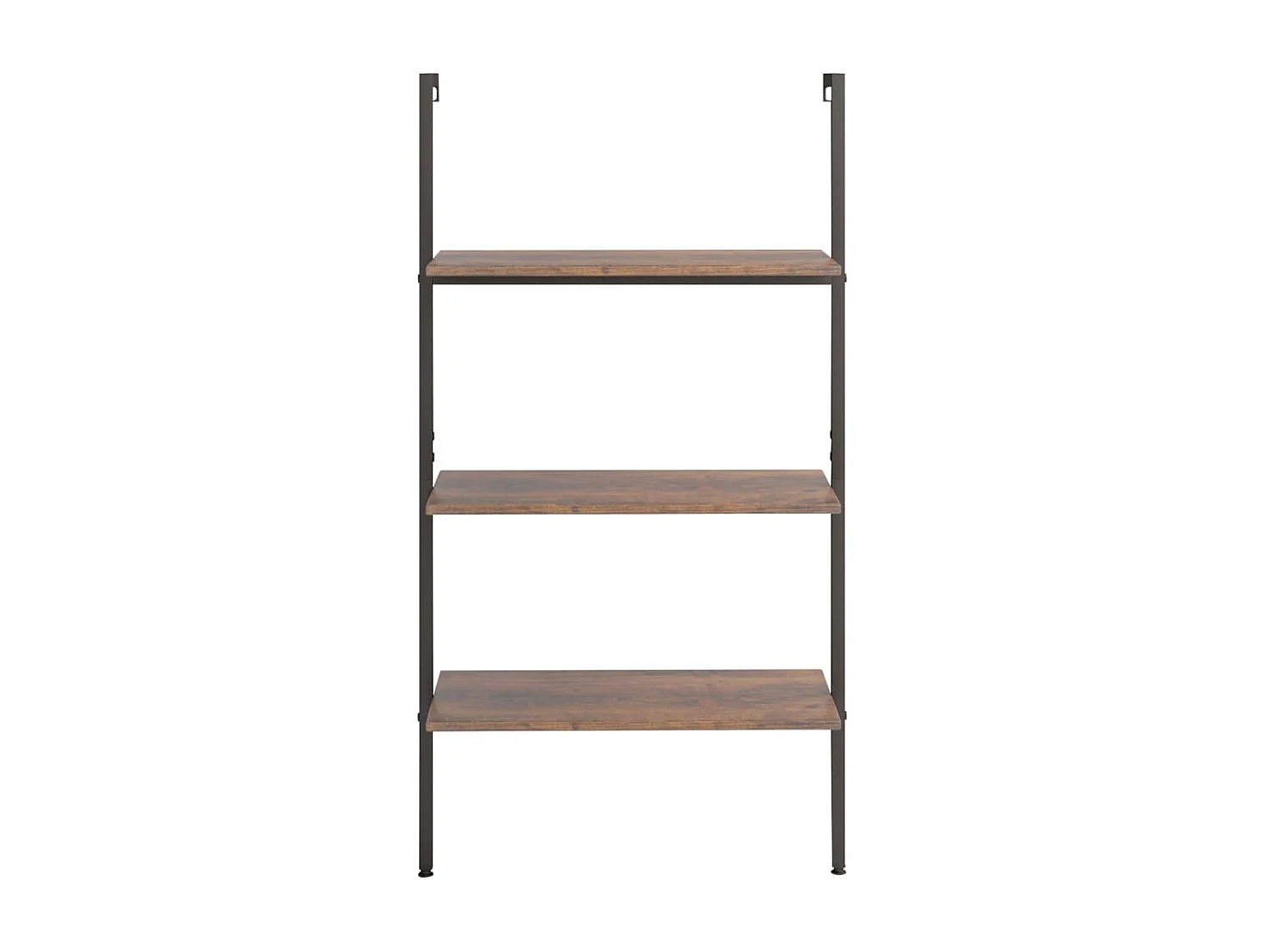 Étagère inclinée 3 niveaux Marron foncé et noir 64x35x120,5 cm