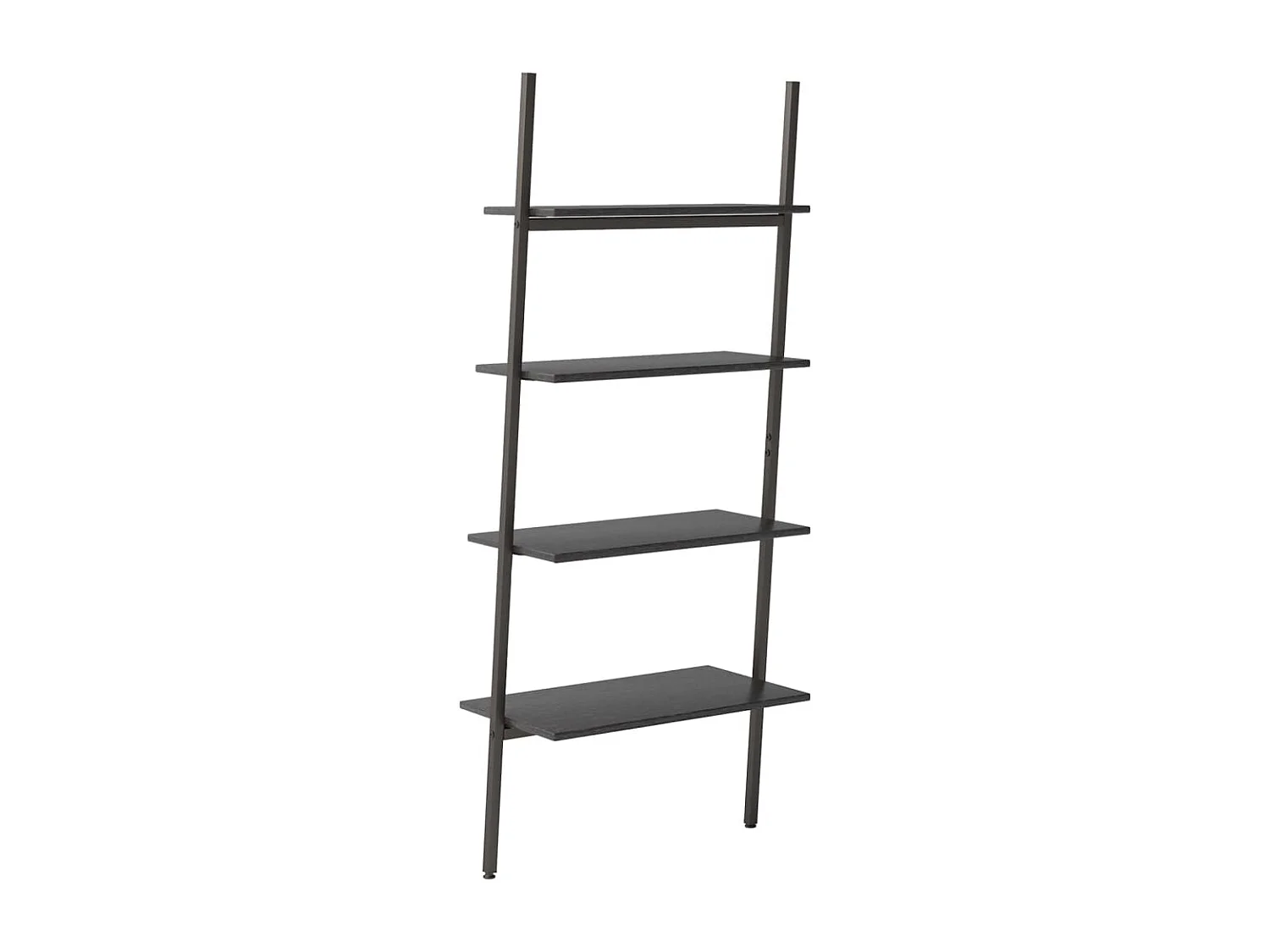 Étagère inclinée à 4 niveaux Noir 64x34x150,5 cm