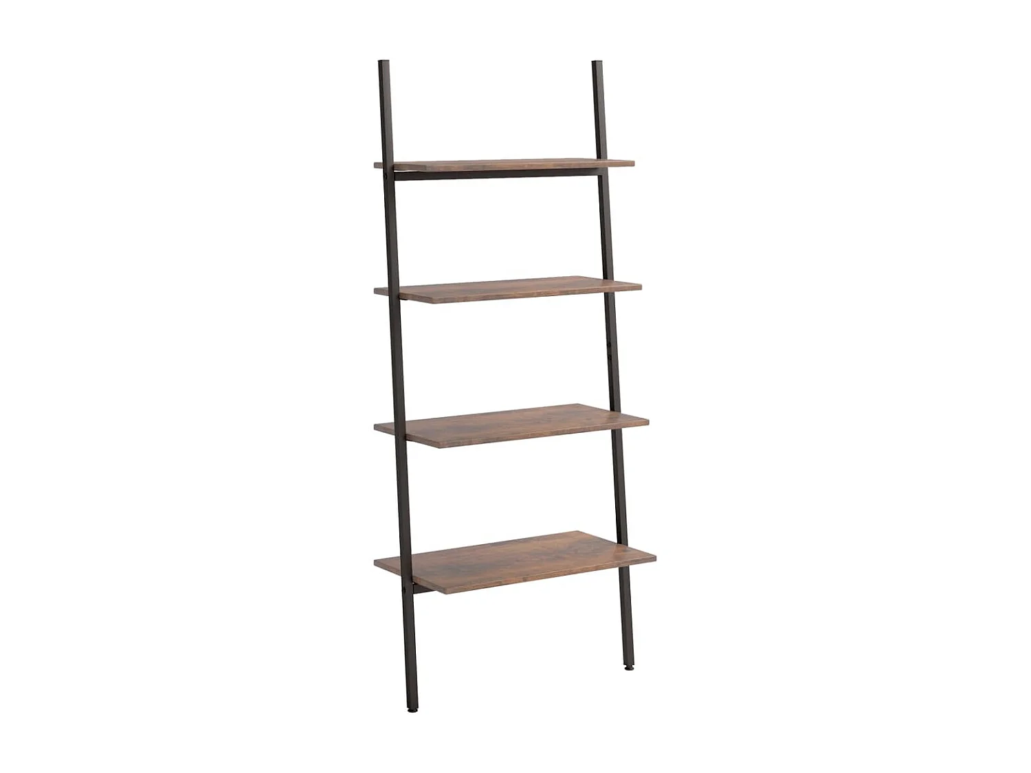 Étagère inclinée à 4 niveaux Marron foncé et noir 64x34x150,5cm