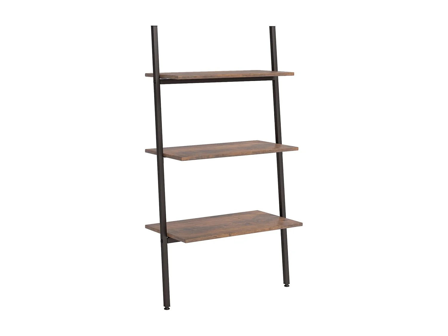 Étagère inclinée à 3 niveaux Marron foncé et noir 64x34x116 cm