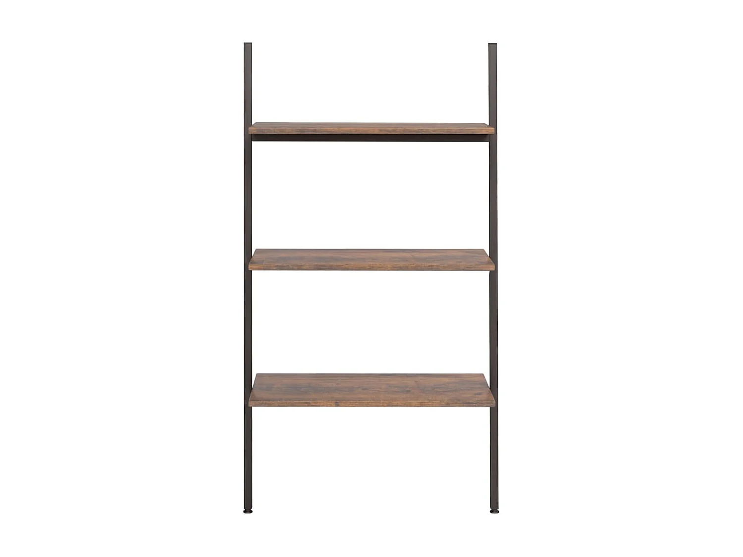 Étagère inclinée à 3 niveaux Marron foncé et noir 64x34x116 cm