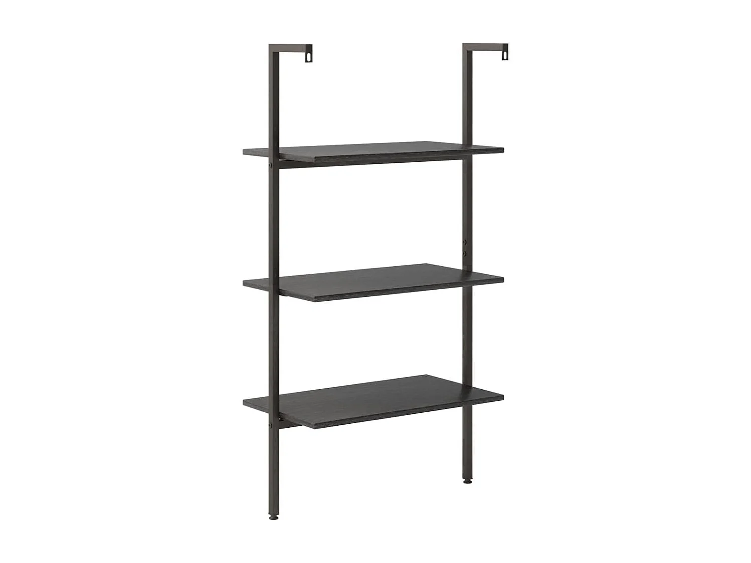 Étagère inclinée à 3 niveaux Noir 64x35x120,5 cm