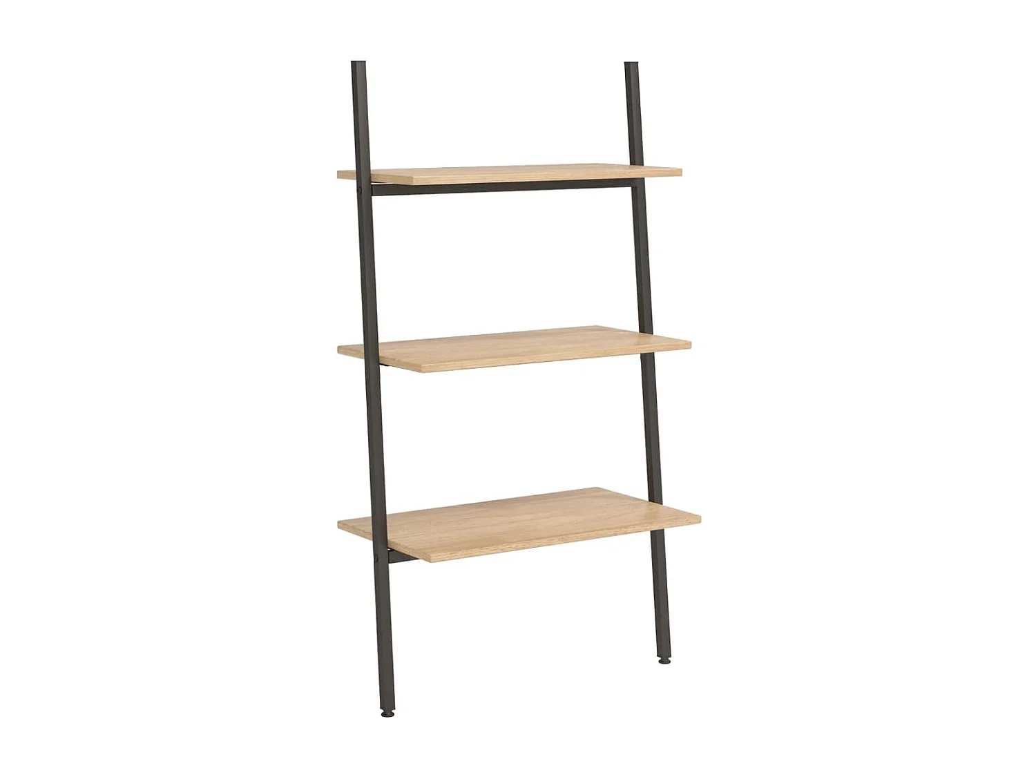 Étagère inclinée à 3 niveaux Marron clair et noir 64x34x116 cm