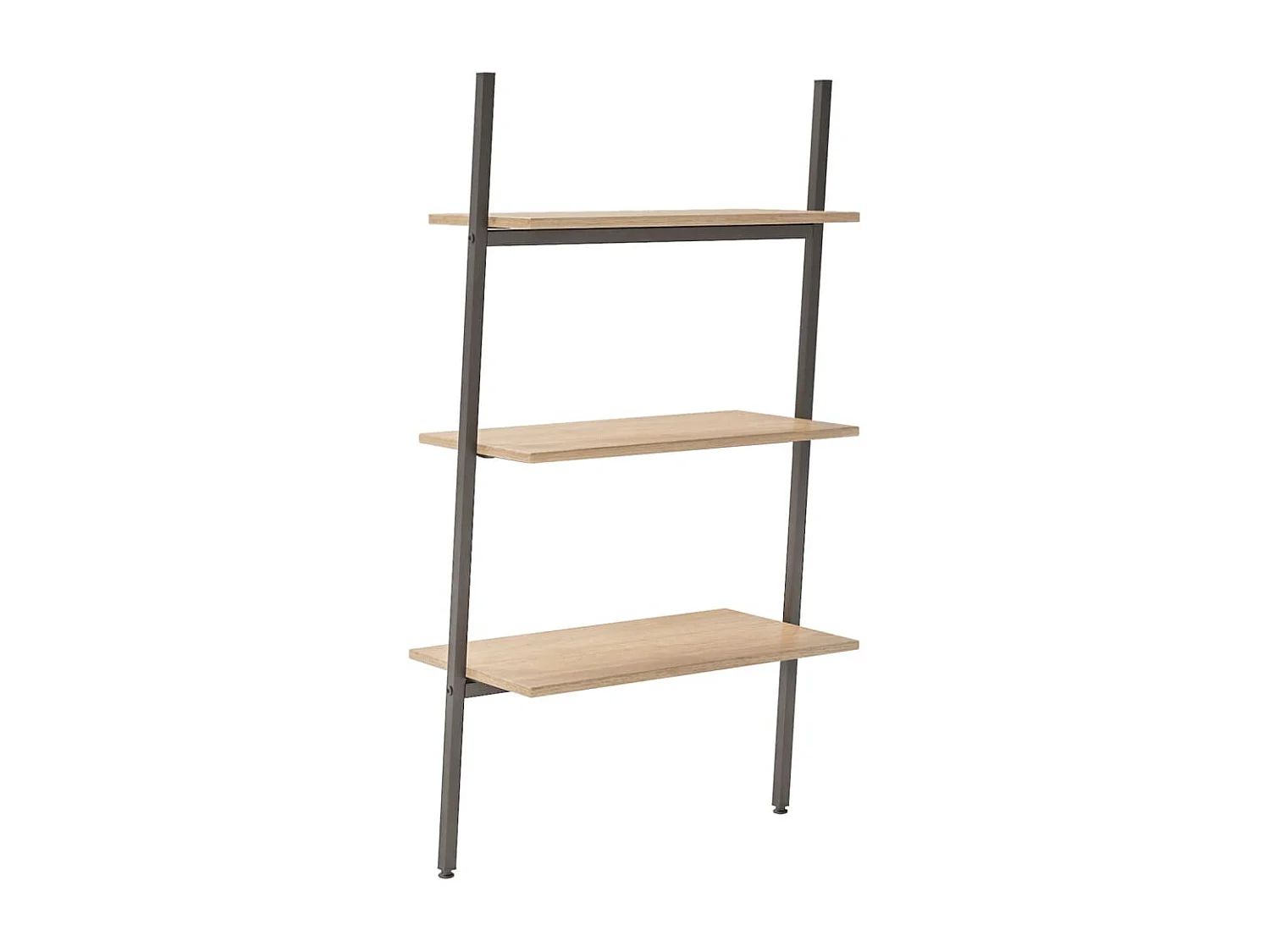 Étagère inclinée à 3 niveaux Marron clair et noir 64x34x116 cm