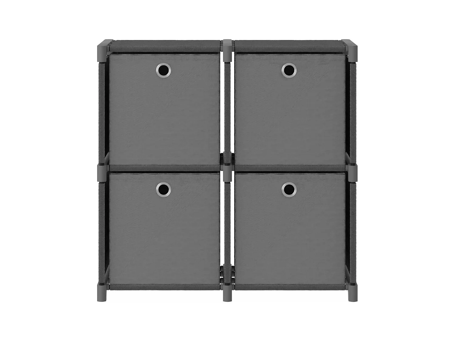 Étagère à 4 cubes avec boîtes Gris 69x30x72,5 cm Tissu