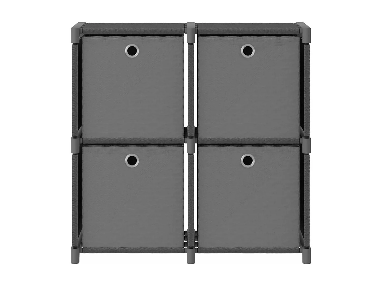 Estantería de 4 cubos con cajas tela gris 69x30x72,5 cm