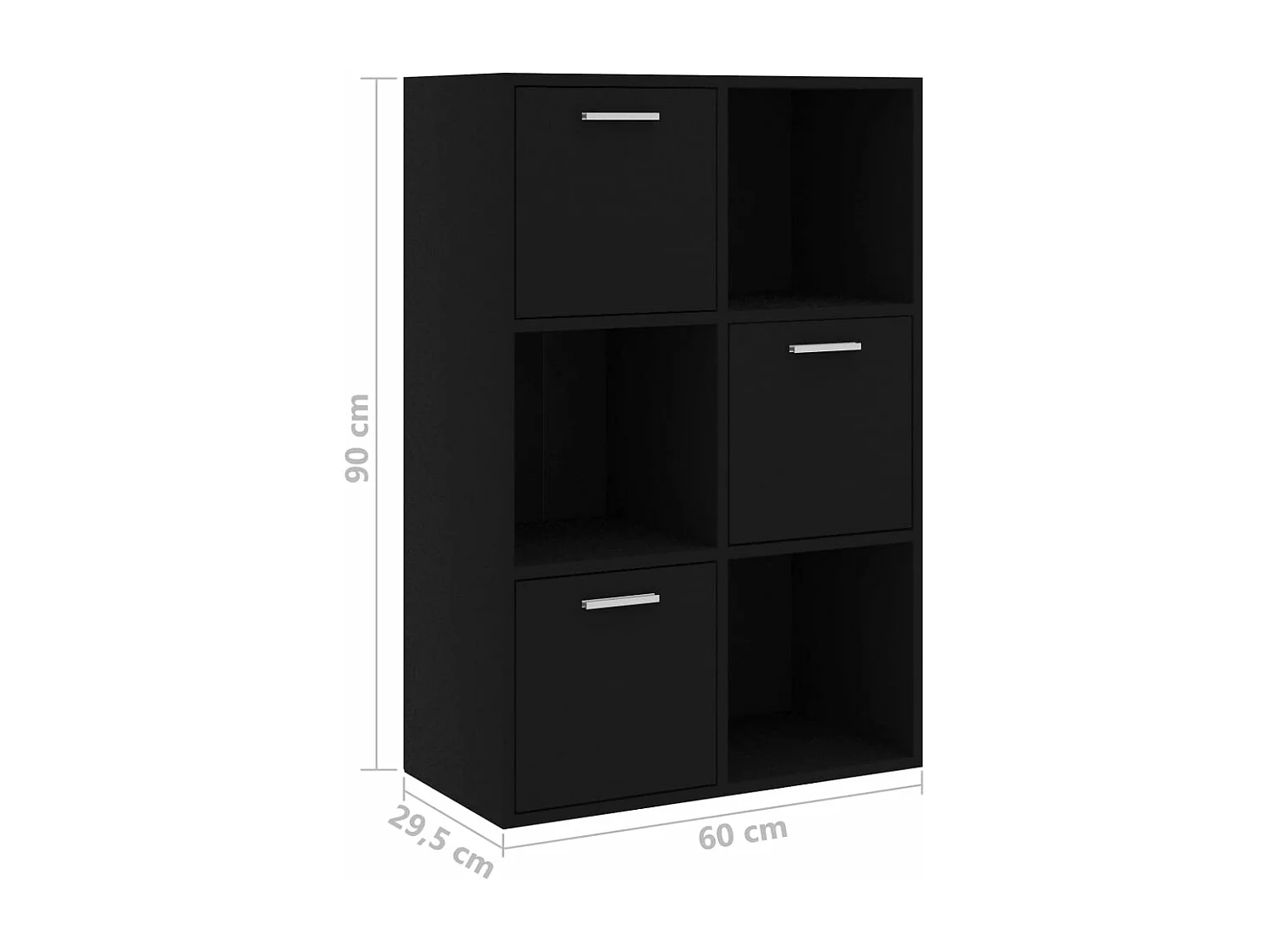 Armoire de rangement Noir 60x29,5x90 cm Aggloméré