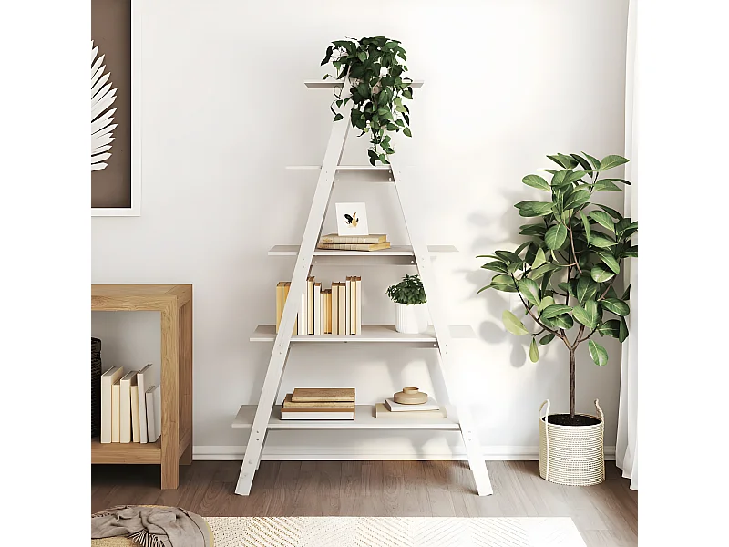 Étagère 5 niveaux en forme de A 110x40x180,5 cm bois pin massif