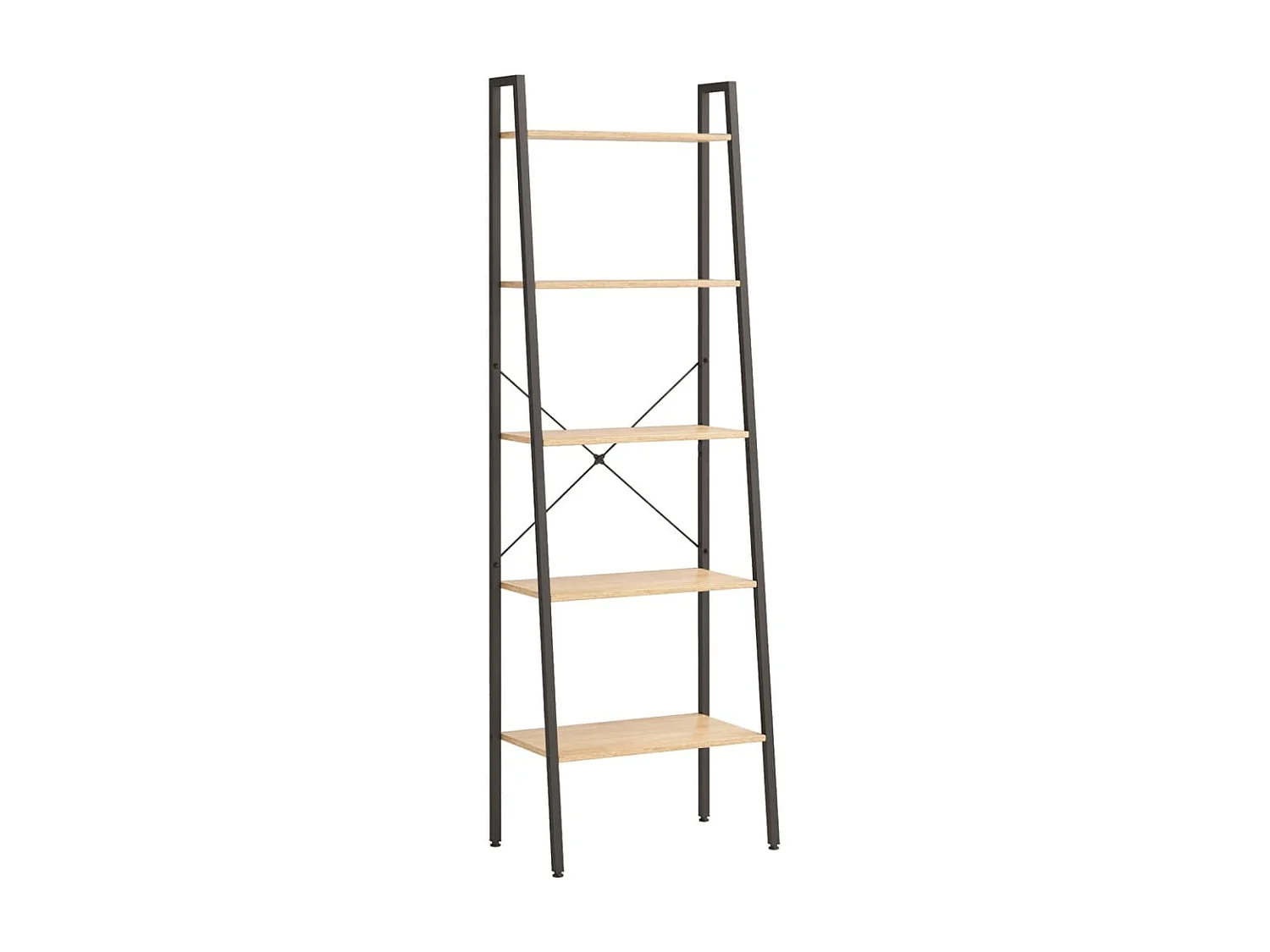Étagère debout 5 niveaux Marron clair et noir 56x35x174 cm