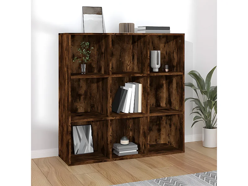 Armoire à livres Chêne fumé 98x30x98 cm