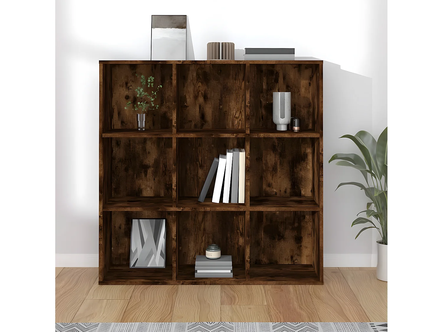 Armoire à livres Chêne fumé 98x30x98 cm