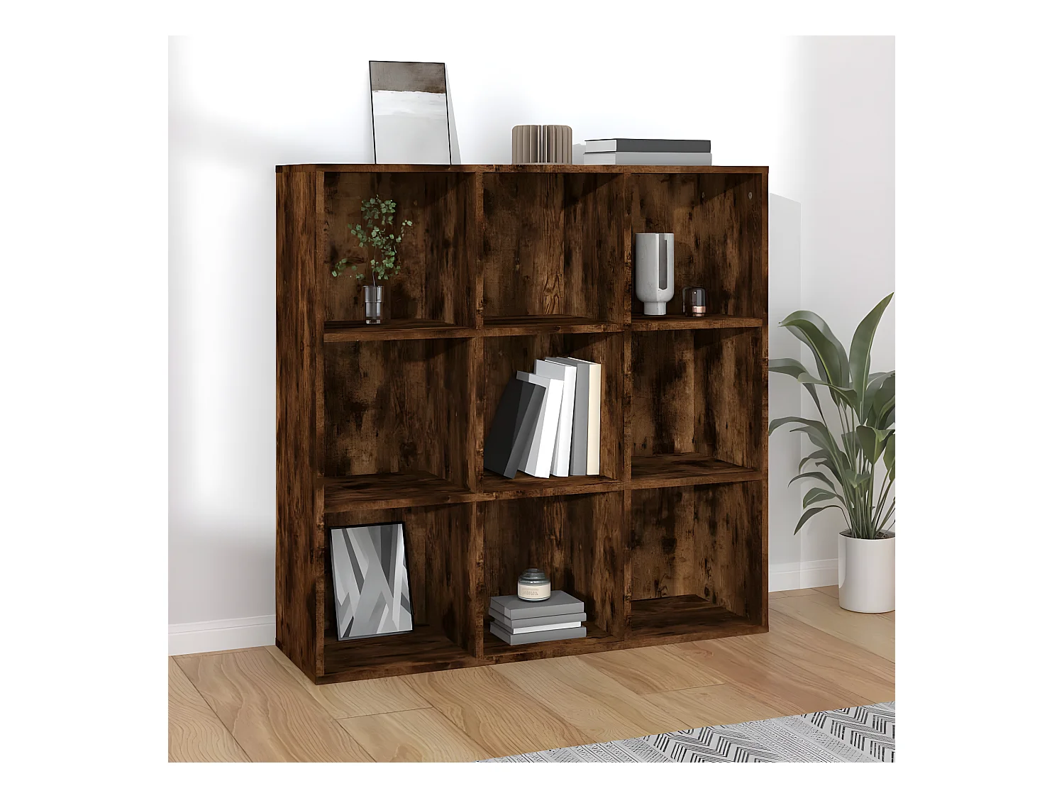 Armoire à livres Chêne fumé 98x30x98 cm