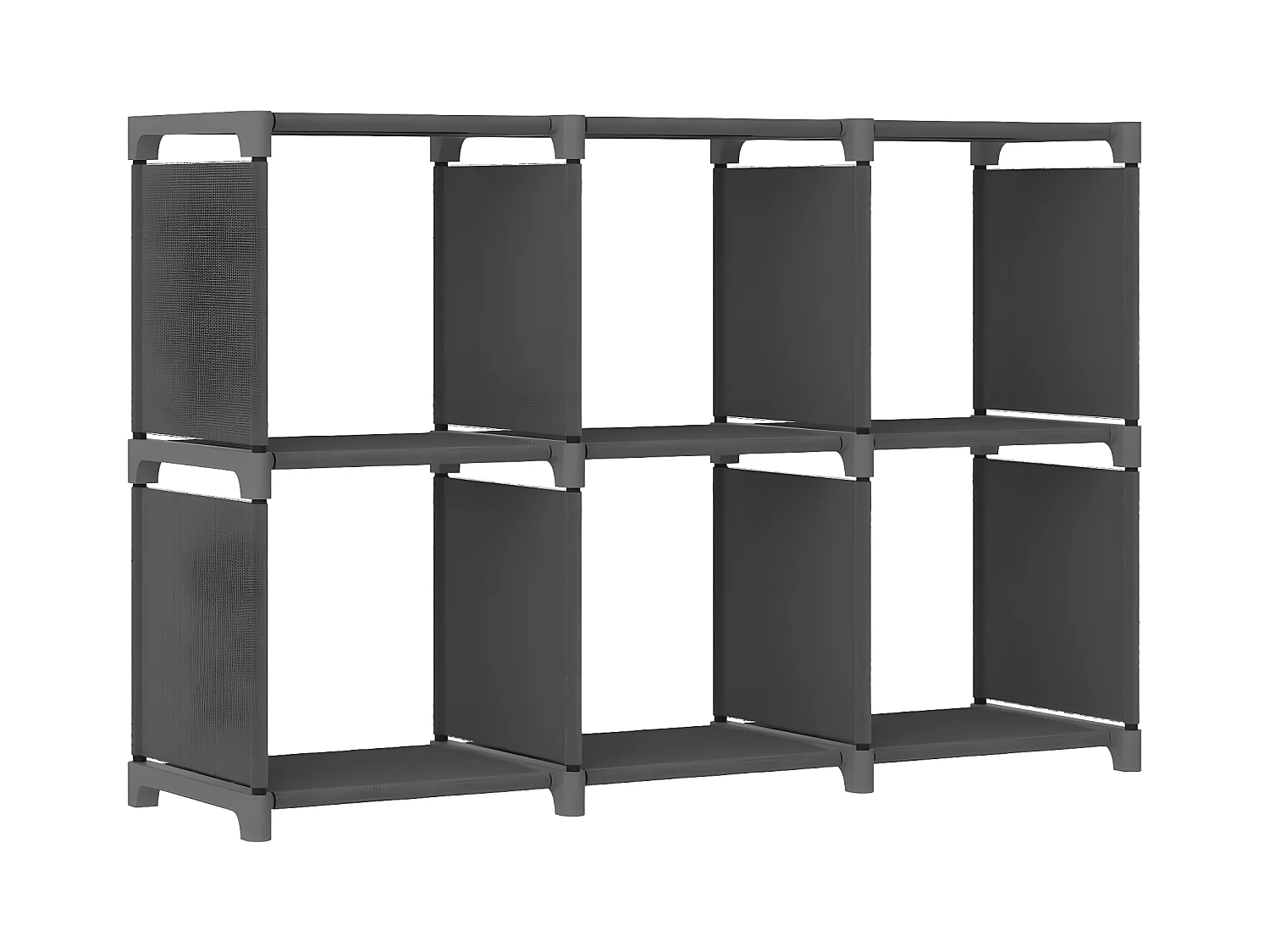 Étagère d'affichage 6 cubes Gris 103x30x72,5 cm Tissu