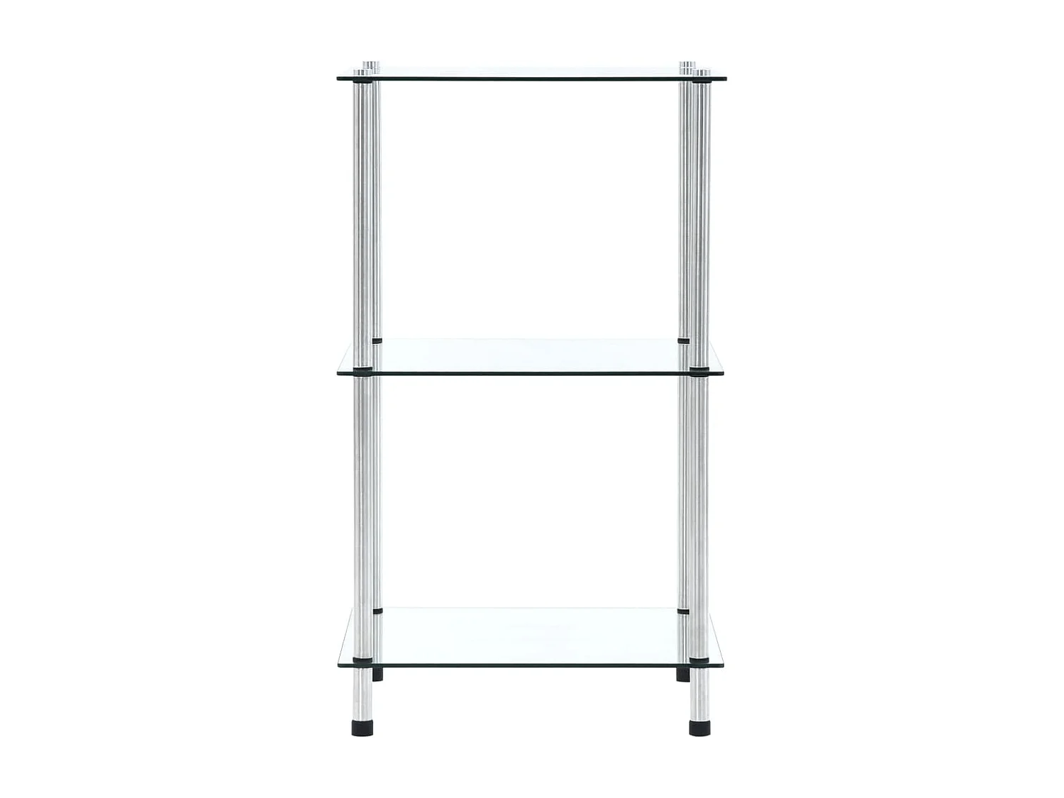 Étagère 3 niveaux Transparent 40x40x67 cm Verre trempé