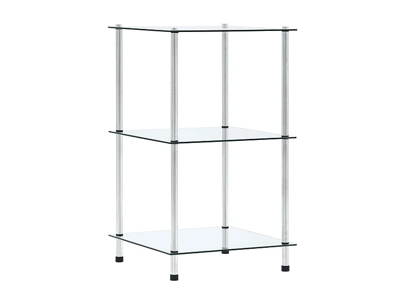 Étagère 3 niveaux Transparent 40x40x67 cm Verre trempé