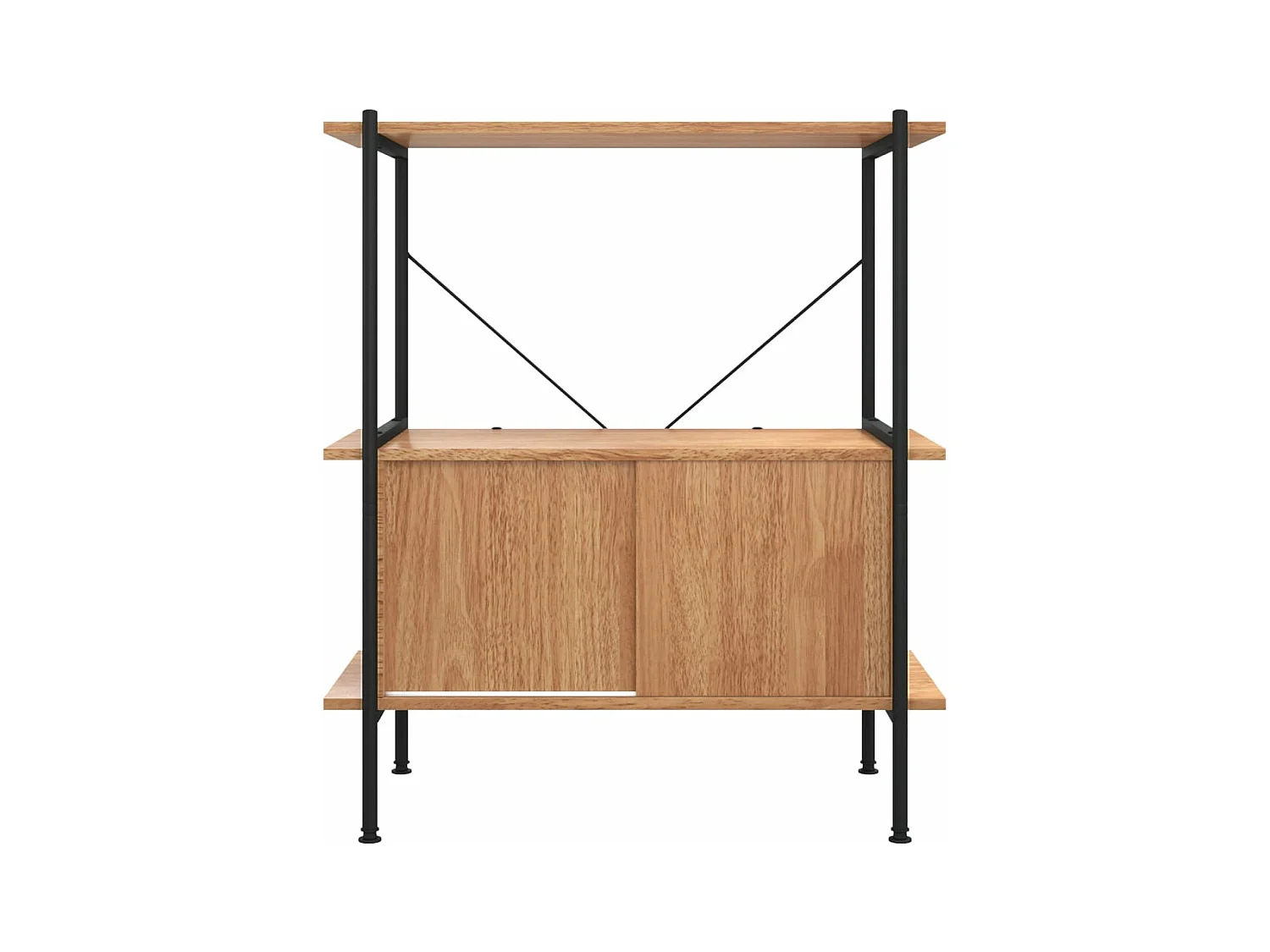 Étagère à 3 niveaux armoire 80x40x92 cm Acier bois d'ingénierie