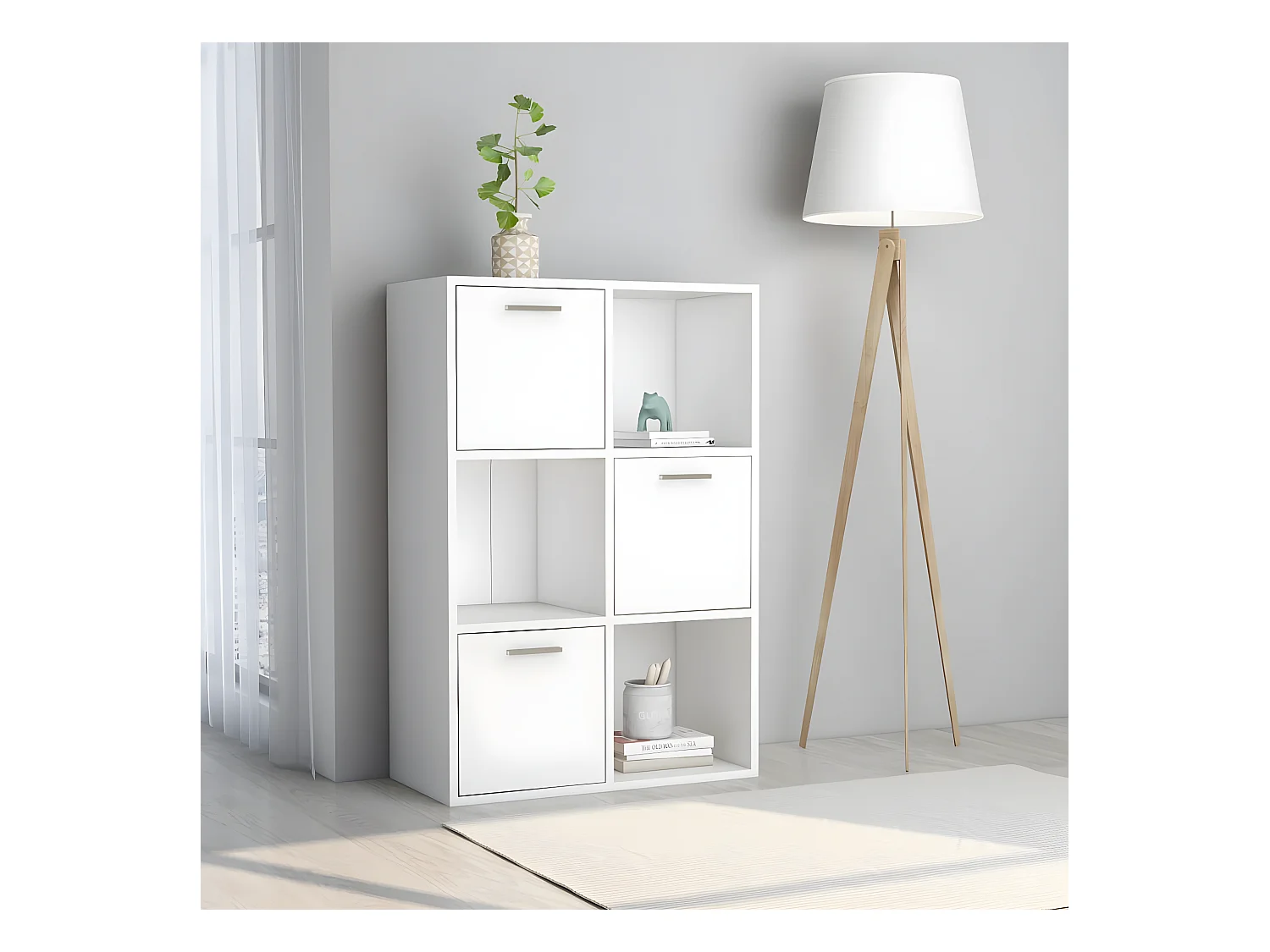 Armário de arrumação 60x29,5x90 cm contraplacado branco