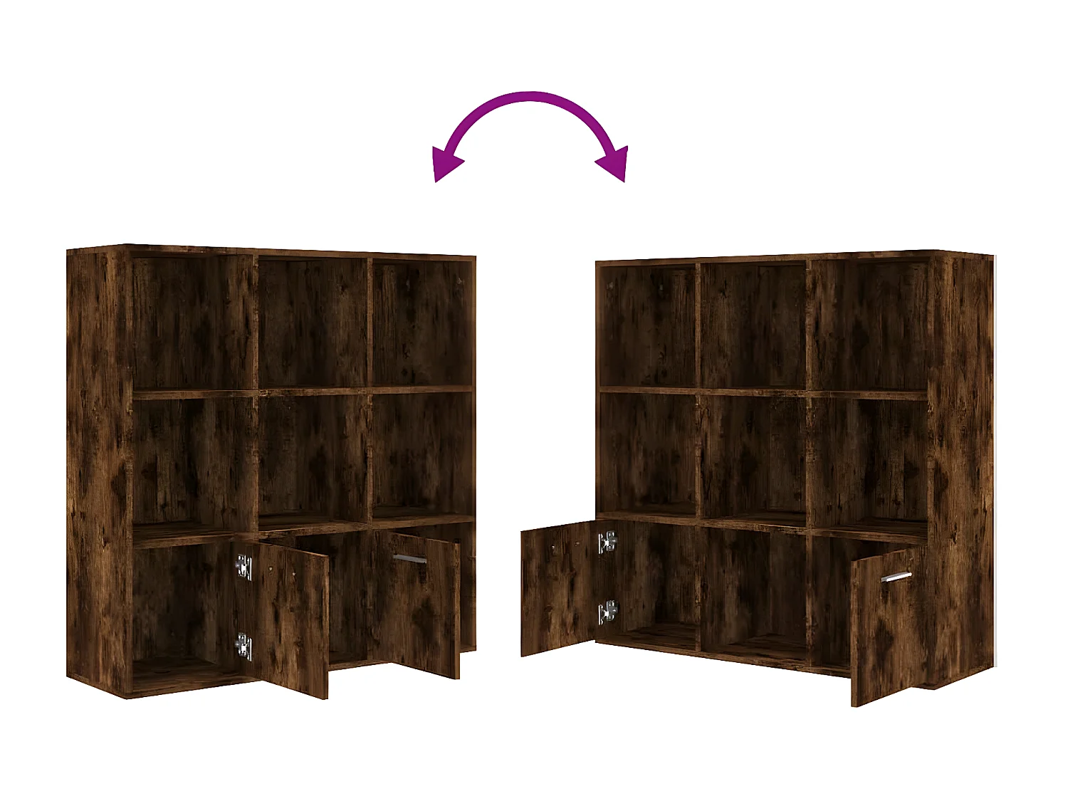 Armoire à livres Chêne fumé 98x30x98 cm