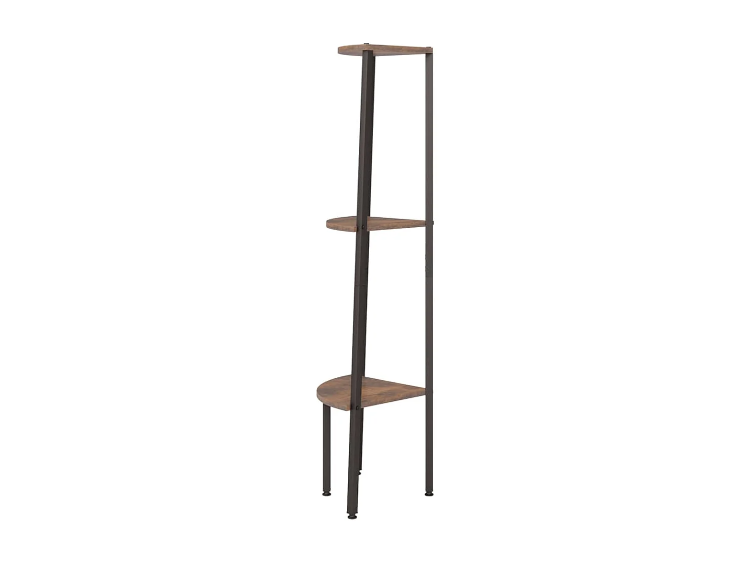 Étagère d'angle 3 niveaux Marron foncé et noir 45,5x31,5x120 cm